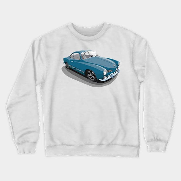 karmann ghia in blue Crewneck Sweatshirt by candcretro